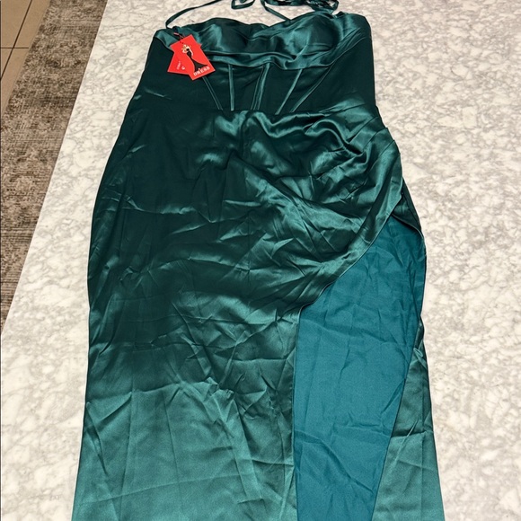 Dress Barn Strapless Teal Dress - Picture 4 of 16